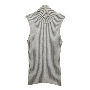 Baja East Turtleneck Tank Blouse in Grey